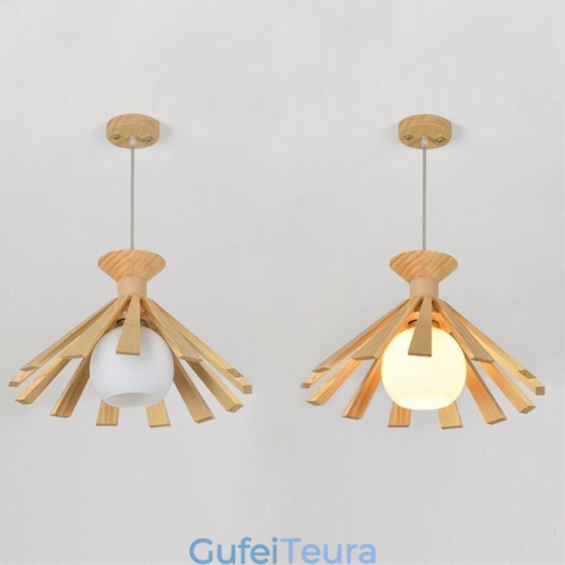 גוף תאורה תליון עץ בסגנון פשוט