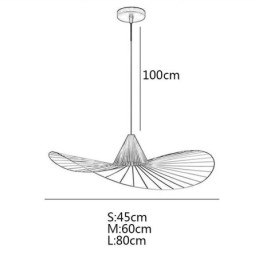 אור תליון ברזל פשוט מנורת כובע קש 1 אור