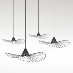 אור תליון ברזל פשוט מנורת כובע קש 1 אור