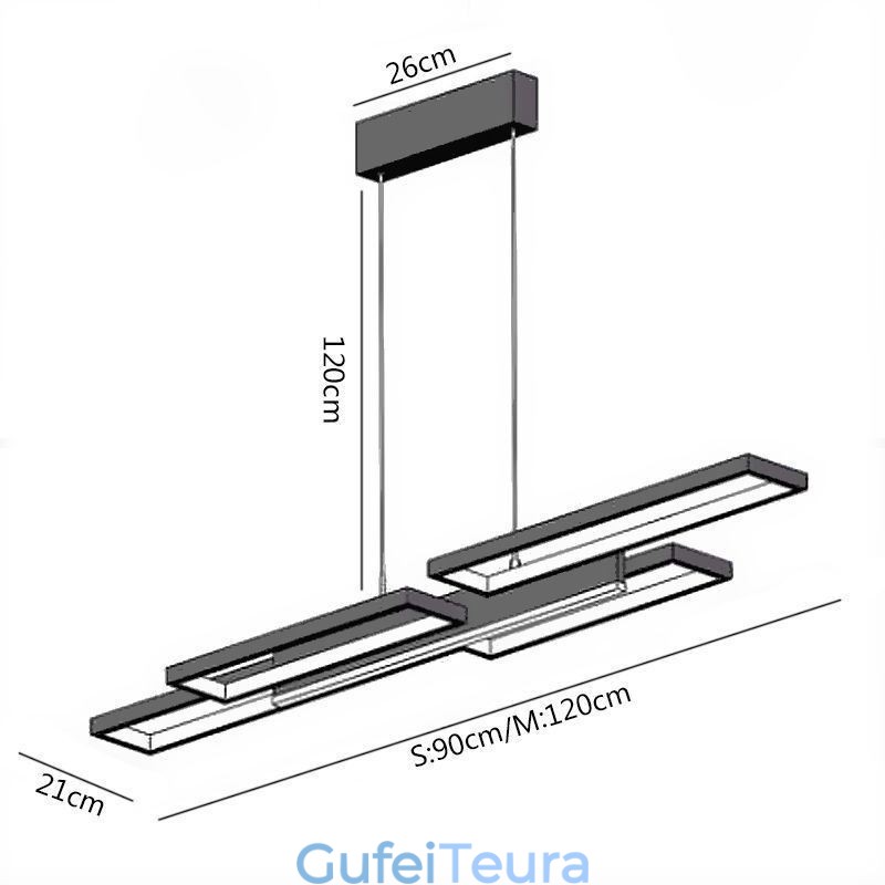 גוף תאורה תקרה אופקי מודרני תליון