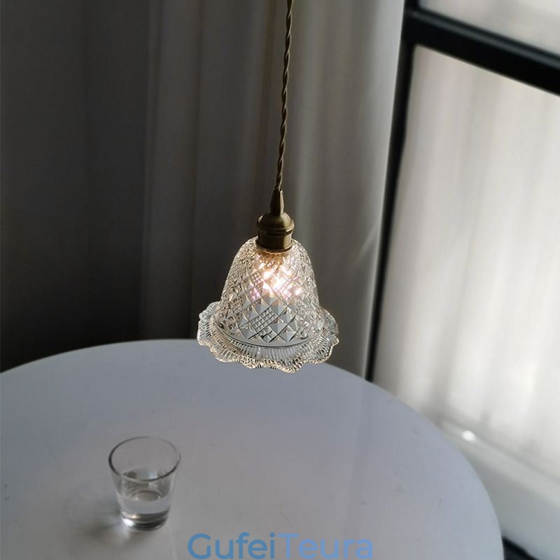 פרח מודרני זכוכית תליון אור 1 אור גוף תאורה דקורטיבי