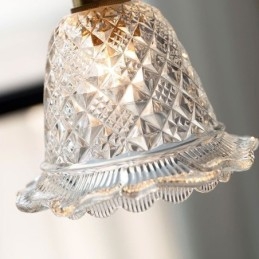 פרח מודרני זכוכית תליון אור 1 אור גוף תאורה דקורטיבי