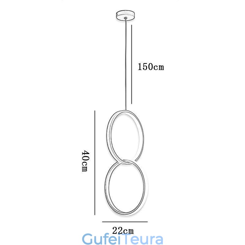 מימימליסט תליון טבעת כפולה