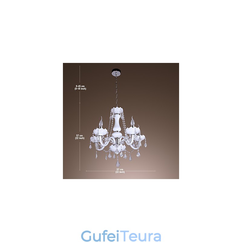 נברשת קריסטל אלגנטית עם 5 נורות בלבן