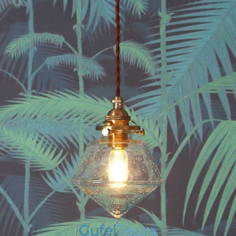 1 אור יהלום זכוכית תליון אור בועה גוף תאורה מזכוכית