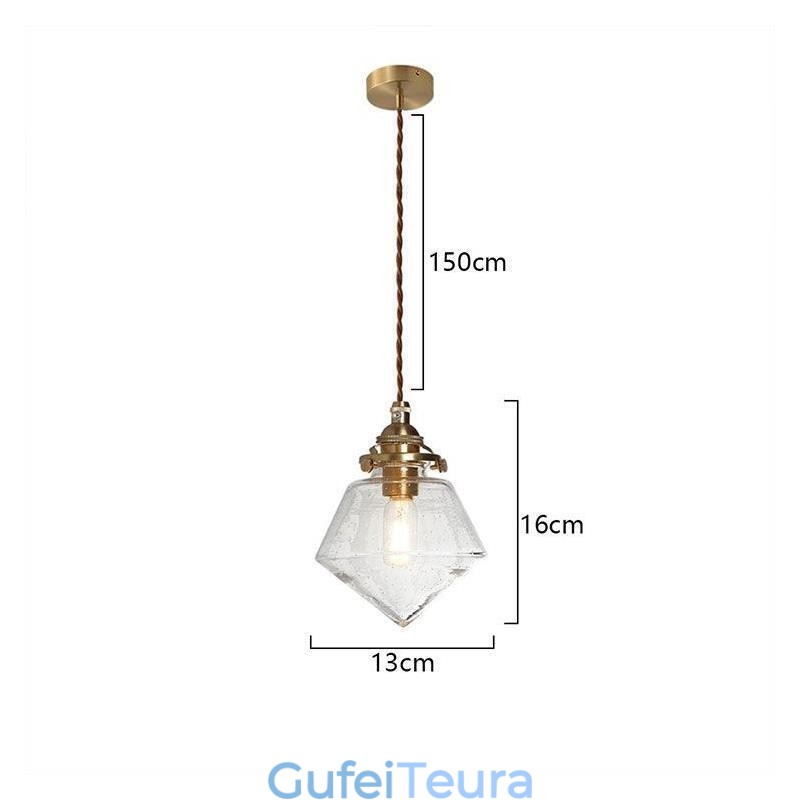 1 אור יהלום זכוכית תליון אור בועה גוף תאורה מזכוכית