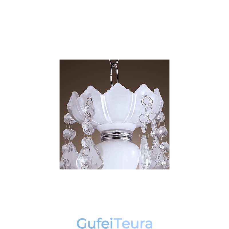 נברשת קריסטל אלגנטית עם 5 נורות בלבן