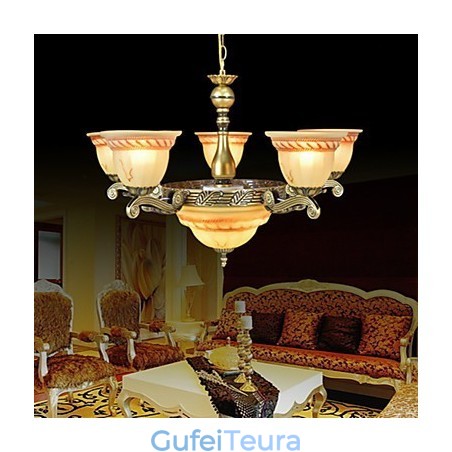 נברשת מתכת ברונזה בסגנון קלאסי וינטג' רטרו מסורתי