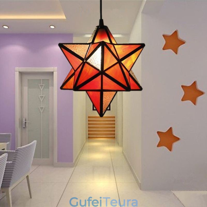 מנורת תליון זכוכית צבעונית אירופאית Creative Star