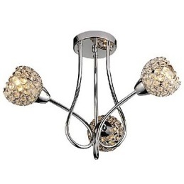 Modern Shining 3 Light Flush Mount בעיצוב קריסטל