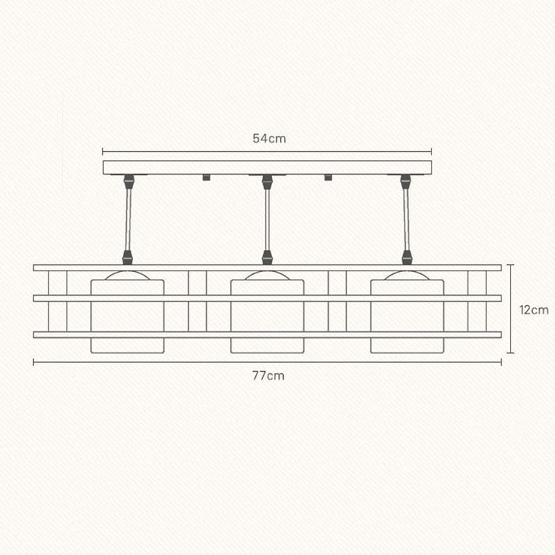 Creative 3 אורות אלון תליון מנורה דקורטיבית עץ תקרה אור בית קפה