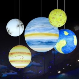 Nordic Planet Design מנורת תליון ייחודית מערכת שמש כוכבי לכת נברשת