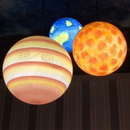Nordic Planet Design מנורת תליון ייחודית מערכת שמש כוכבי לכת נברשת