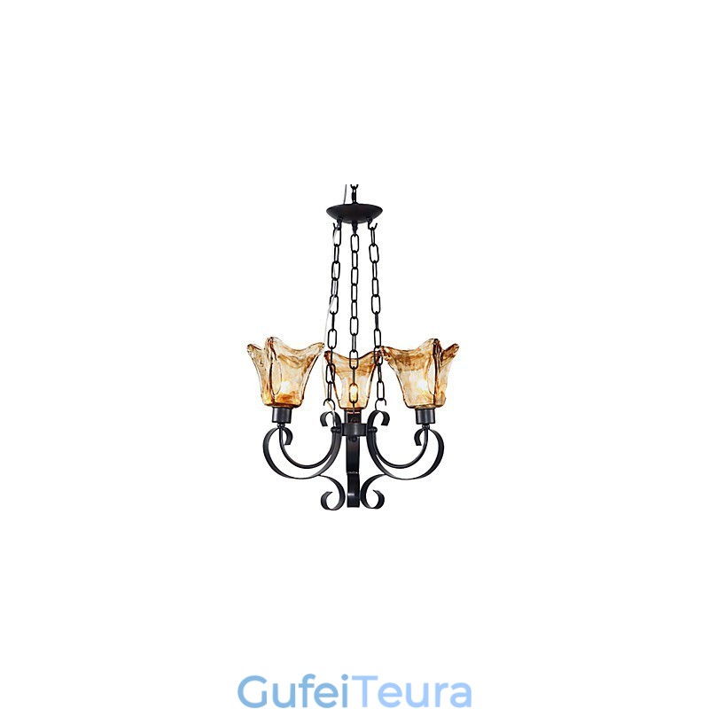 נברשת מתכת ציור קלאסי מסורתי