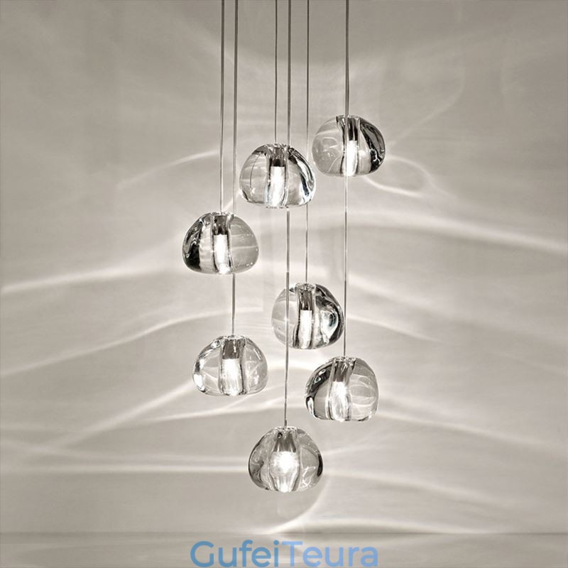 אור תליון מקבץ קריסטל מודרני מדרגות דופלקס גוון מנורת קריסטל ייחודי