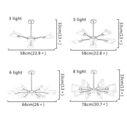 נברשת מודרנית בצורת מאוורר תליון עץ אלגנטי
