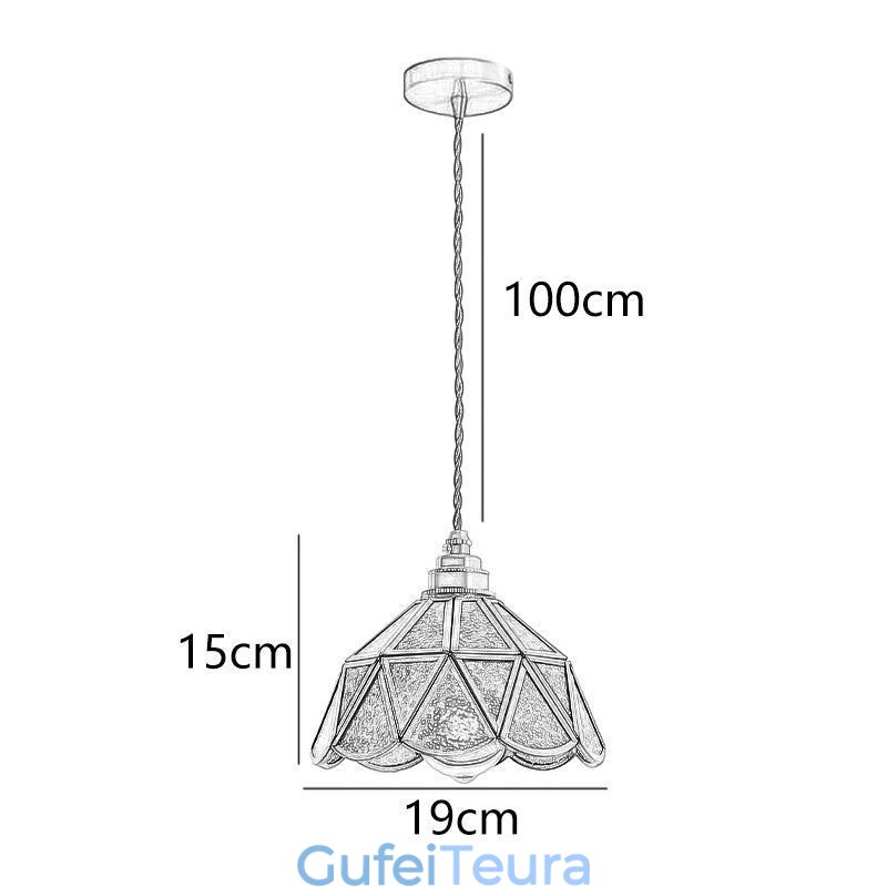אור תליון מזכוכית רטרו בסגנון יפני אור תקרה מזכוכית