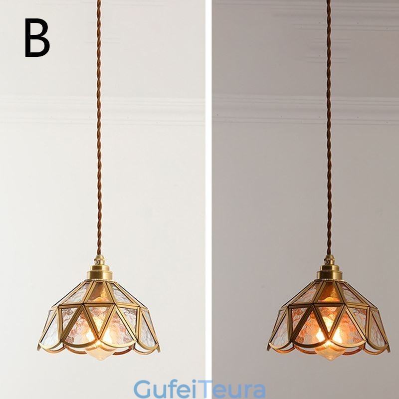 אור תליון מזכוכית רטרו בסגנון יפני אור תקרה מזכוכית