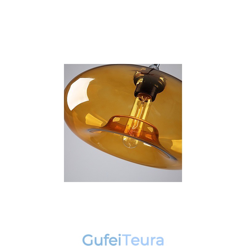 תליון אור מאפיין מודרני 1 עם גוון זכוכית שקוף