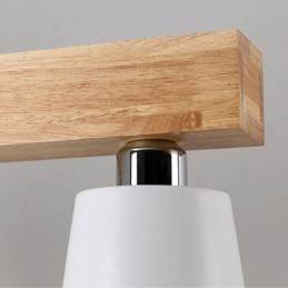 נברשת עץ נורדי ייחודית ישר תליון אור בית קפה