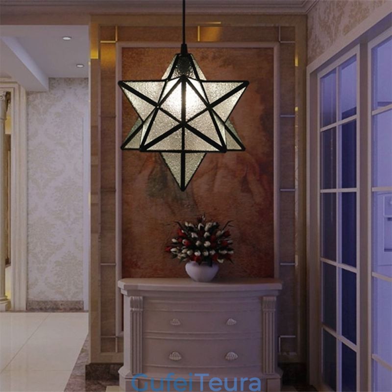 מנורת תליון זכוכית צבעונית אירופאית Creative Star