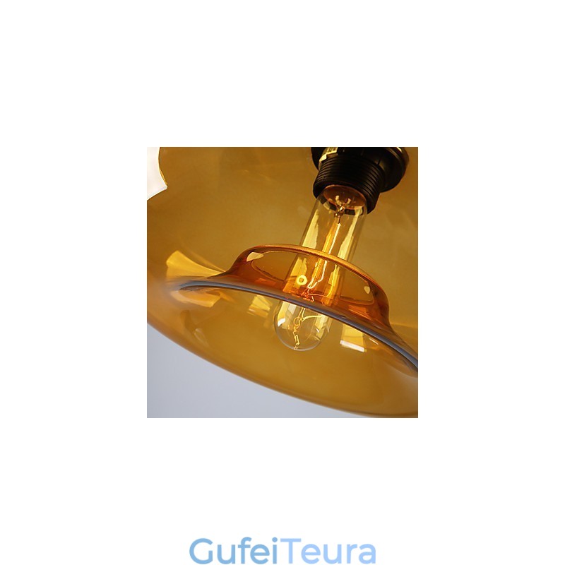 תליון אור מאפיין מודרני 1 עם גוון זכוכית שקוף