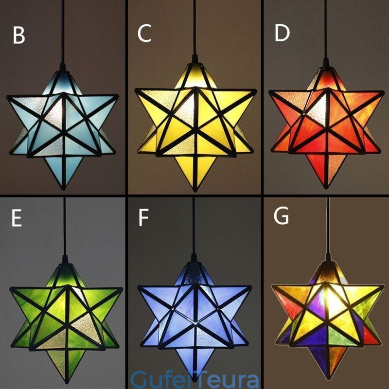מנורת תליון זכוכית צבעונית אירופאית Creative Star