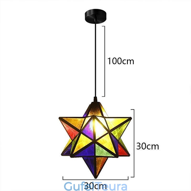מנורת תליון זכוכית צבעונית אירופאית Creative Star