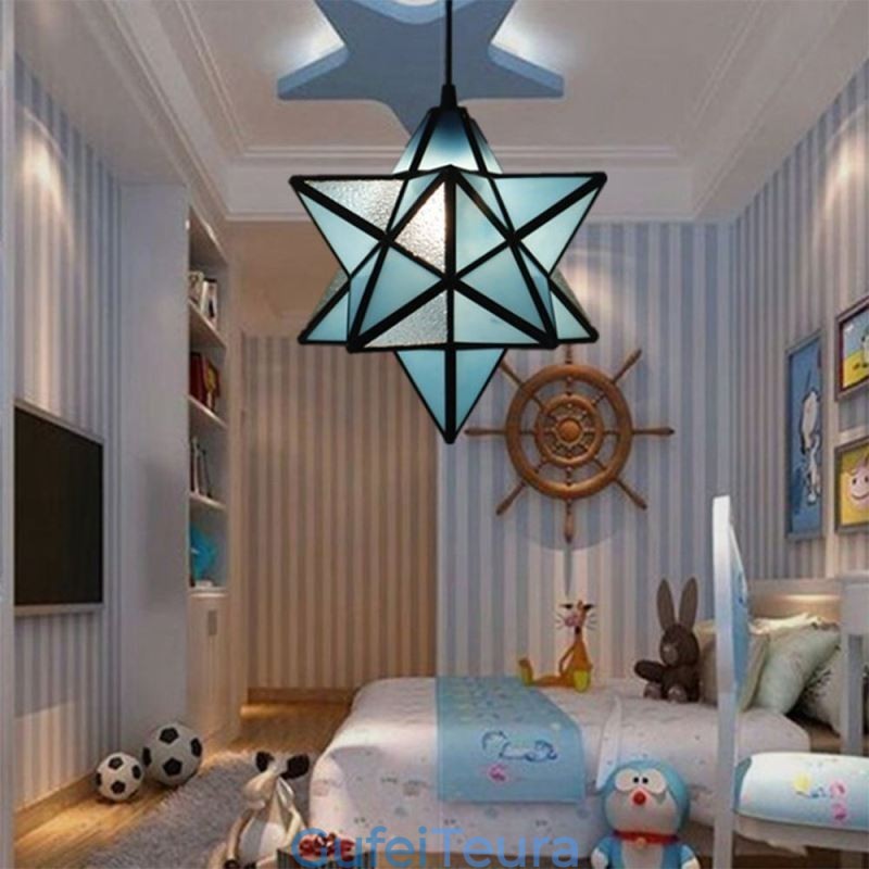 מנורת תליון זכוכית צבעונית אירופאית Creative Star
