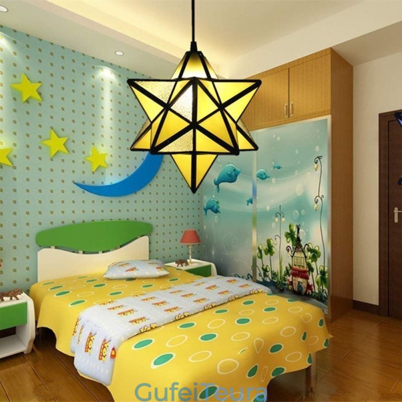מנורת תליון זכוכית צבעונית אירופאית Creative Star