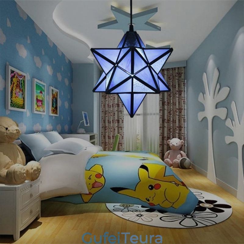 מנורת תליון זכוכית צבעונית אירופאית Creative Star