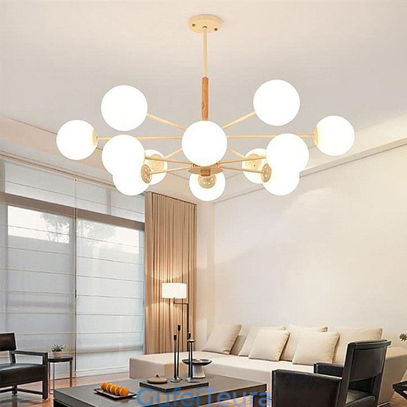 Magic Bean Pendant Light Creative Nordic Wooden Armature