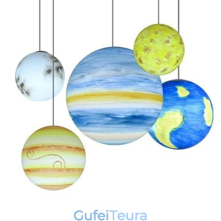 Nordic Planet Design מנורת תליון ייחודית מערכת שמש כוכבי לכת נברשת