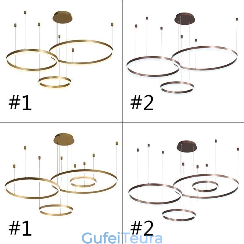 תאורת תליון פוסט מודרנית תאורת תליון בצורת טבעת אקרילית