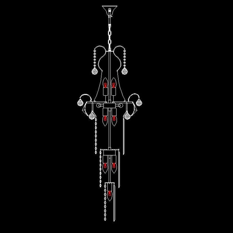 נברשת קריסטל תליון אירופי ארוך