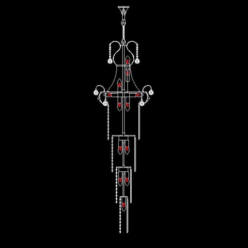 נברשת קריסטל תליון אירופי ארוך