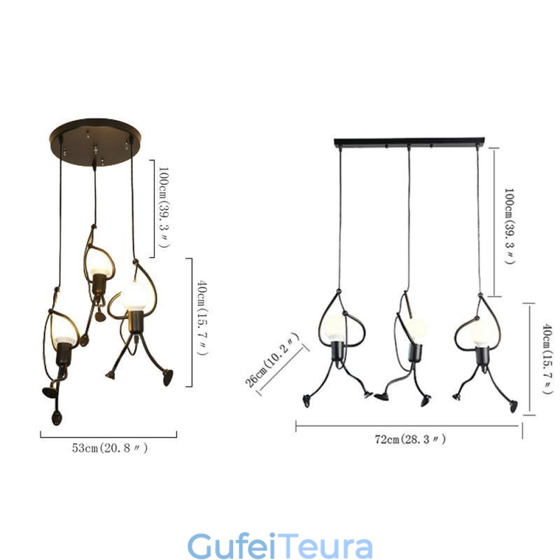 מנורת תליון מודרנית יצירתית בצורת אדם קטן מנורת בית בודדת