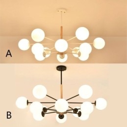 Magic Bean Pendant Light Creative Nordic Wooden Armature