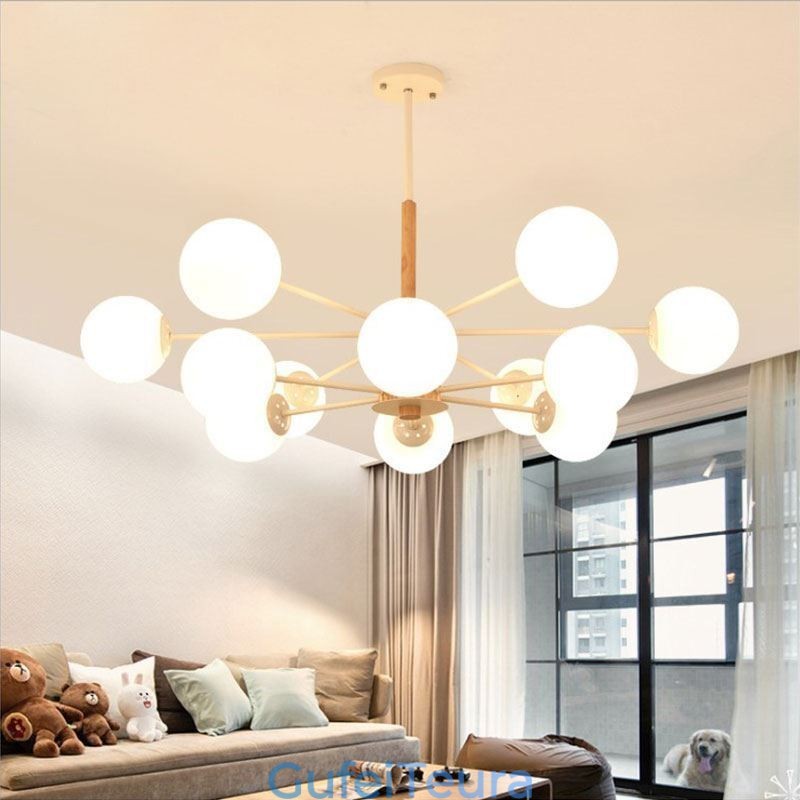 Magic Bean Pendant Light Creative Nordic Wooden Armature