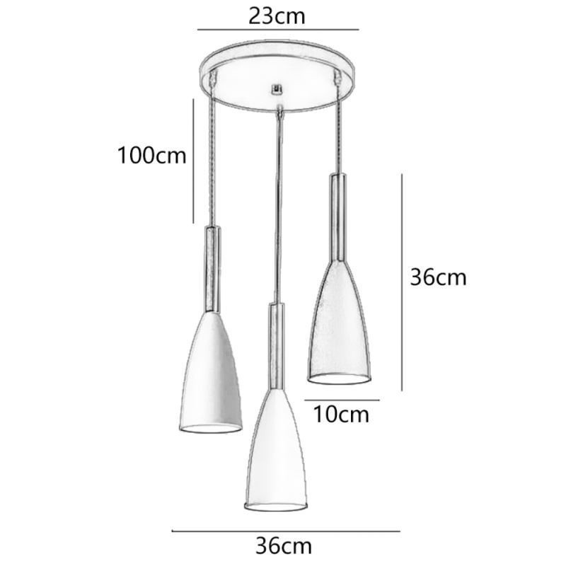 אור תליון מודרני פשוט שלוש נורות Creative אלומיניום ארט תאורה בית קפה