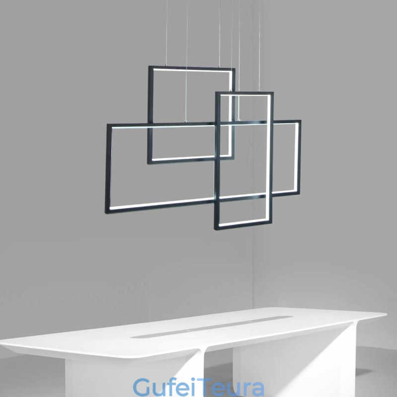 אור תליון נורדי גיאומטרי מרובע אור תליון