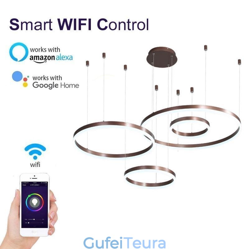 תאורת תליון פוסט מודרנית תאורת תליון בצורת טבעת אקרילית