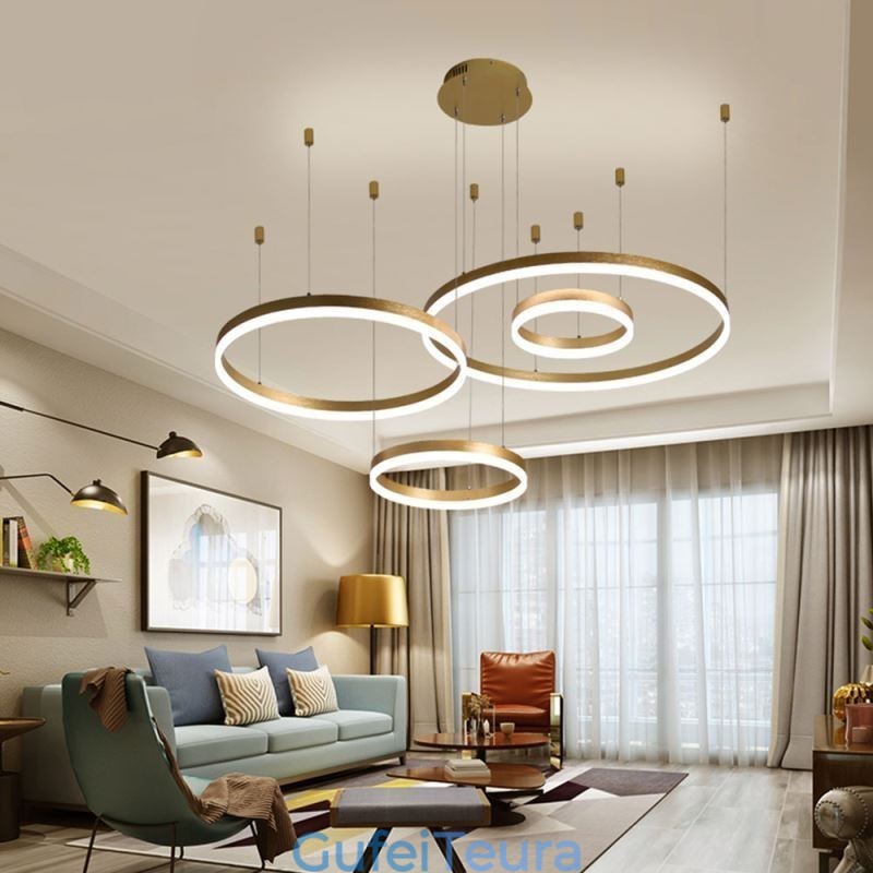 תאורת תליון פוסט מודרנית תאורת תליון בצורת טבעת אקרילית