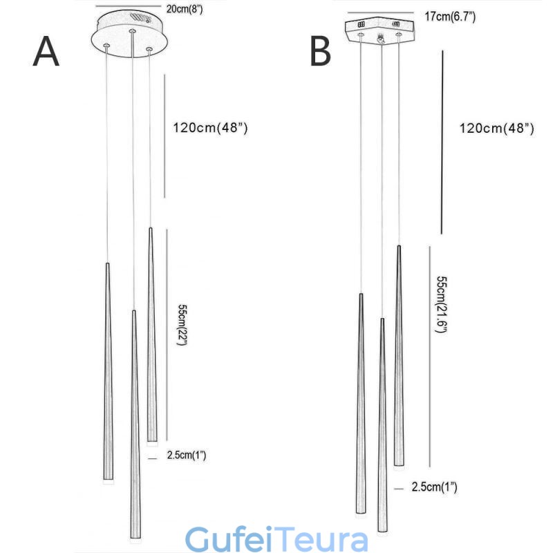 מודרני פשוט תליון אור צורת גליל תאורה מטאור מנורת גשם אור