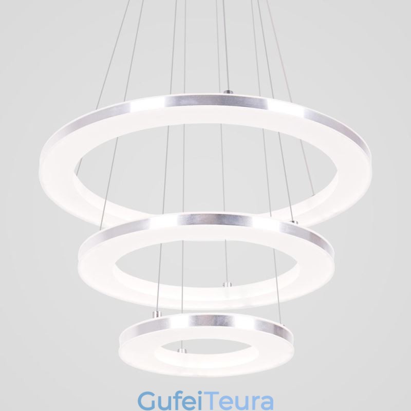 אור תליון מודרני אקריליק 3 טבעות מנורה 40+30+20 ס"מ