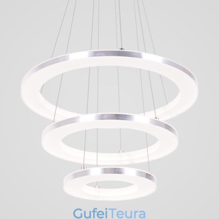 אור תליון מודרני אקריליק 3 טבעות מנורה 40+30+20 ס"מ