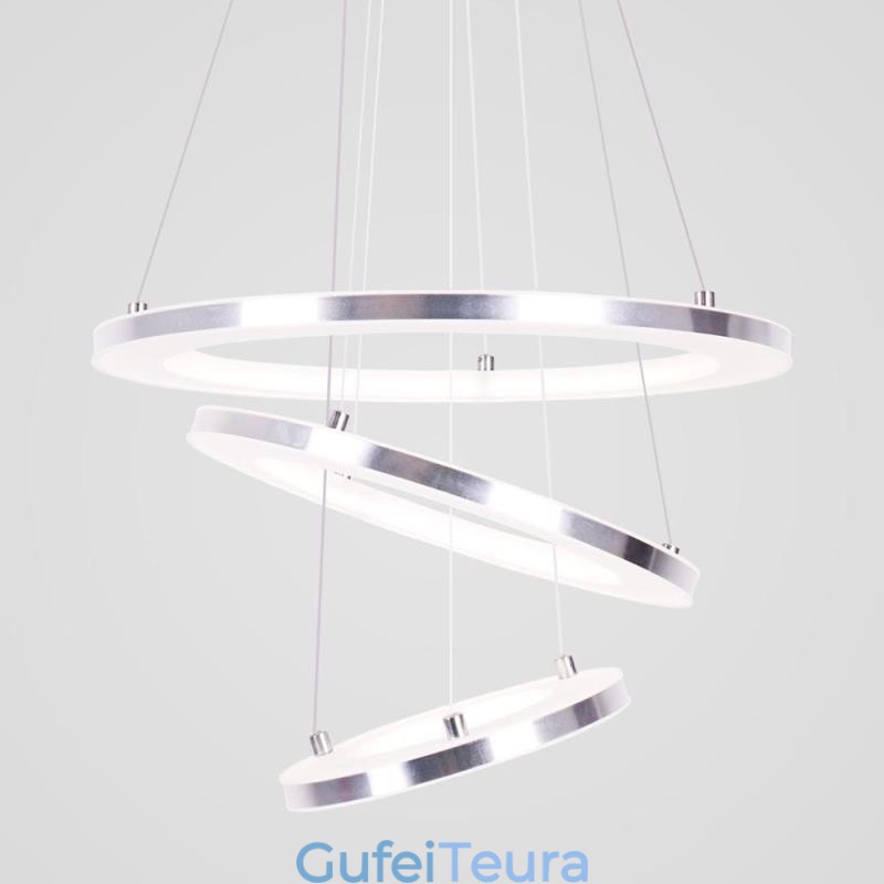 אור תליון מודרני אקריליק 3 טבעות מנורה 40+30+20 ס"מ