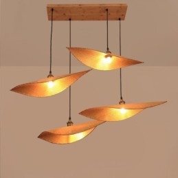 Creative Leaf Pendant Light תאורת חדר תה עכשווית במבוק