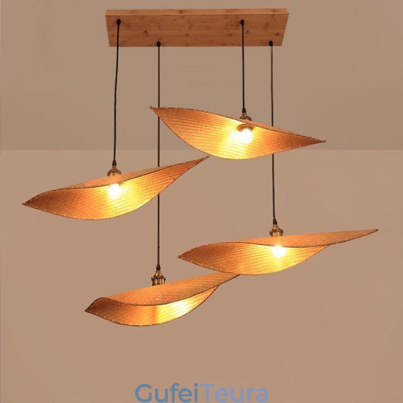 Creative Leaf Pendant Light תאורת חדר תה עכשווית במבוק