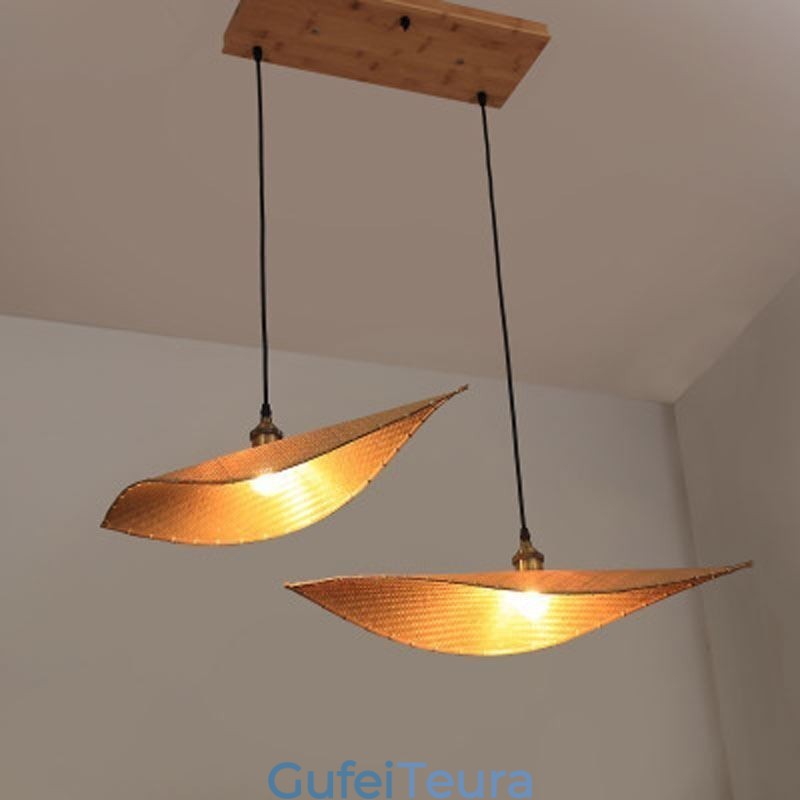 Creative Leaf Pendant Light תאורת חדר תה עכשווית במבוק